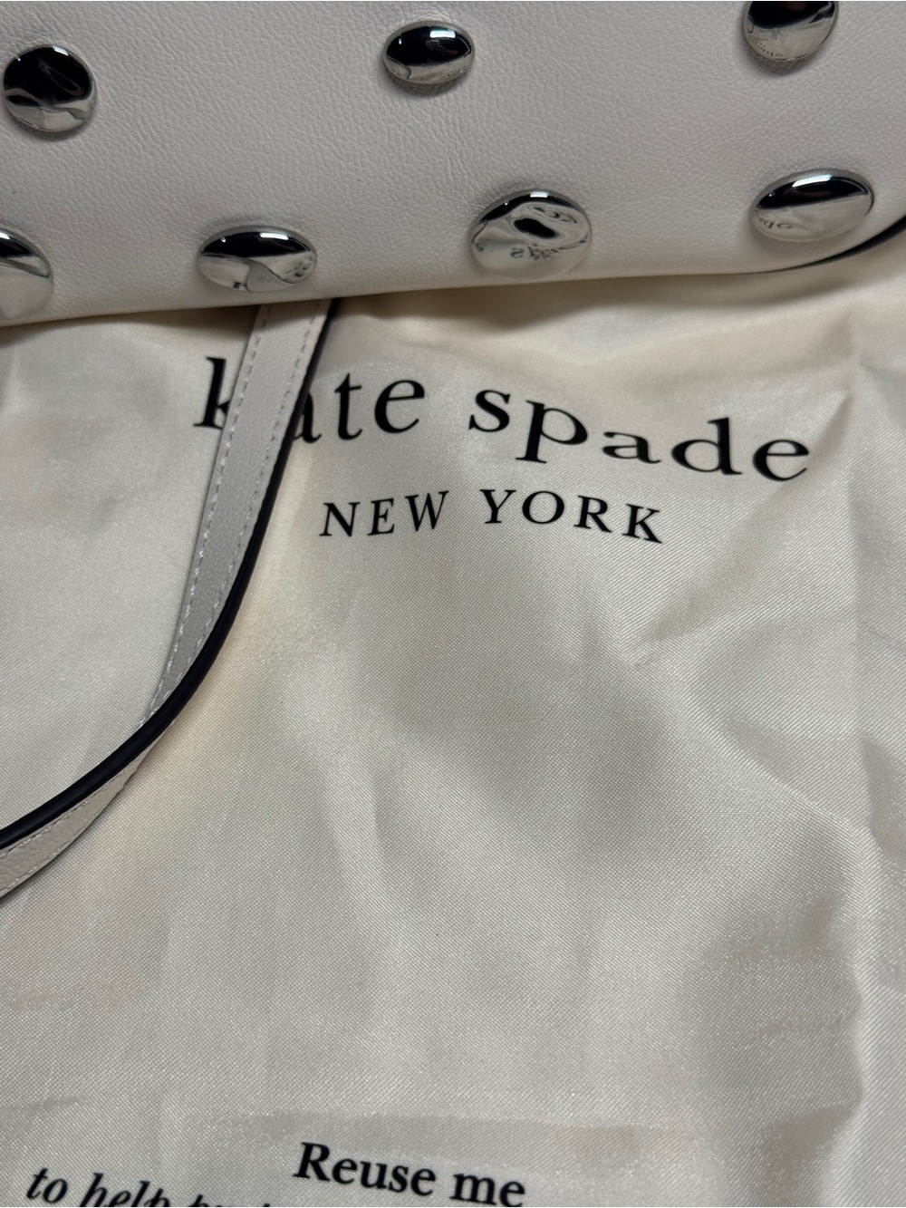 kate spade White halo NWT Leather Studded Crossbody Bag - Picture 8 of 10